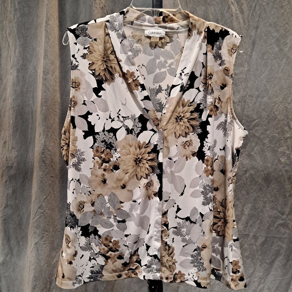Calvin Klein sleeveless Floral Blouse XL